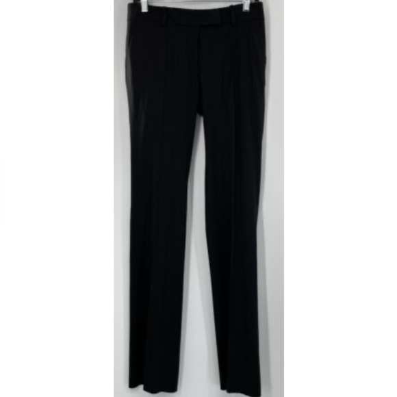 NWT Fendi Women's Unaltered Black Cotton Flat Front Straight Leg Slacks sz 42